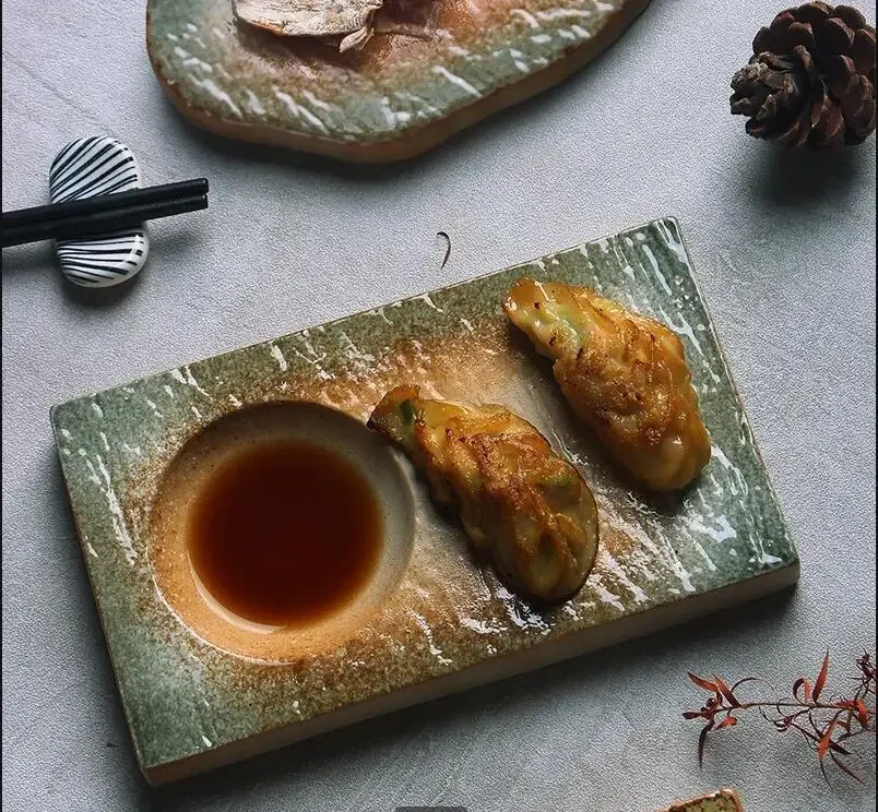 Home Cooking Japanese Food - Vintage Ceramic Steak Plate Japanese Hotel