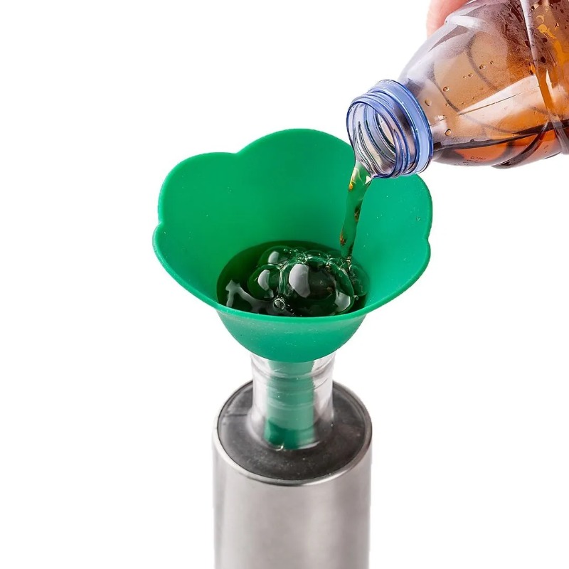 Home Cooking Oil - Creative flower funnel three-piece kitchen silicone