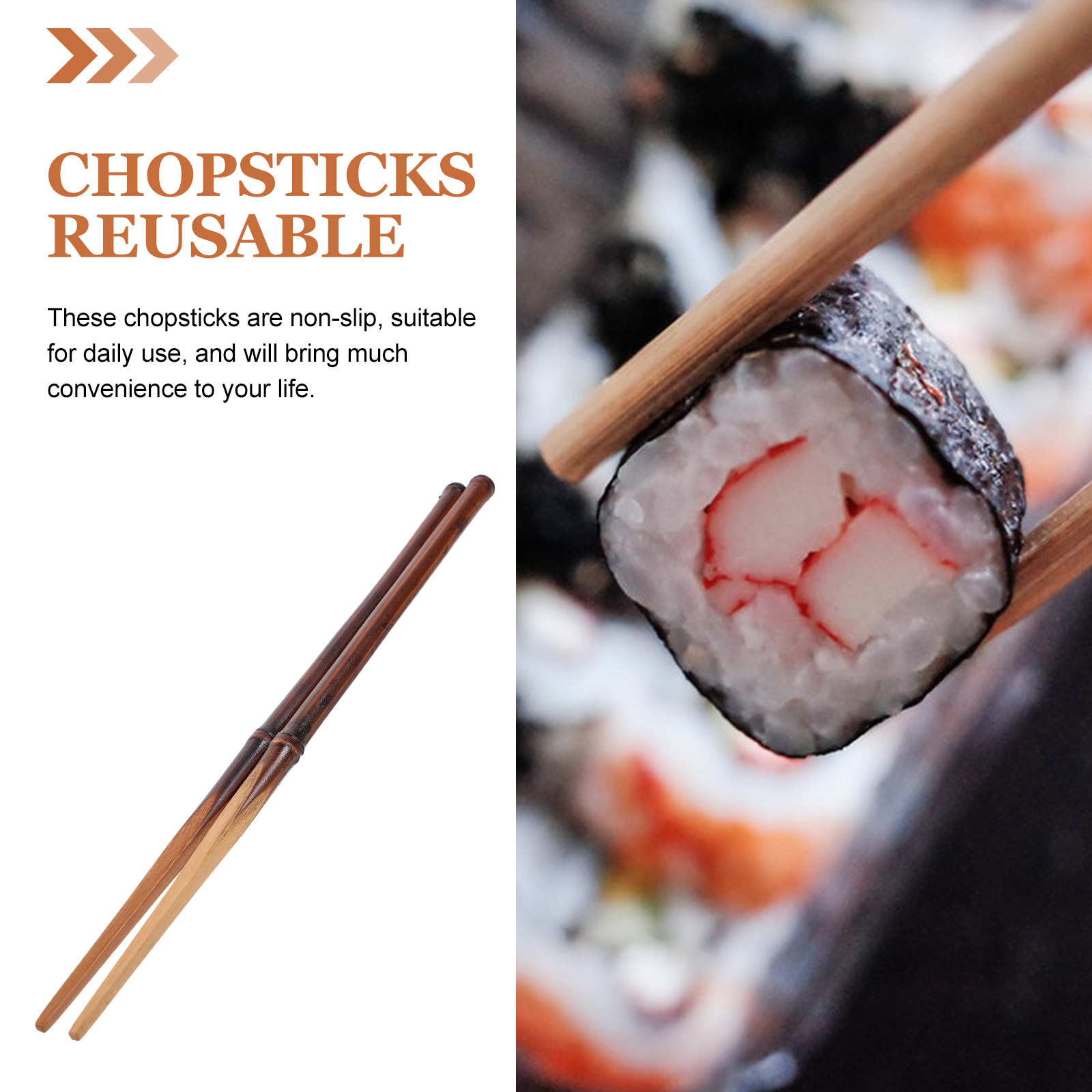 1Pair Anti Slip Bamboo Chopsti - Home Cooking Japanese Food 评论和价格