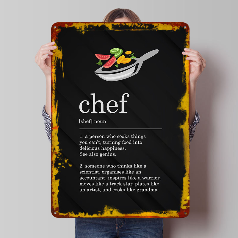 Funny Chef Definition Cook Tin - Home Cooking Definition 评论和价格